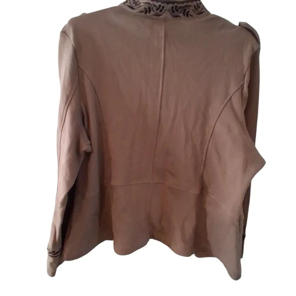 The Pyramid Collection Jacket womens 1X olive khaki Military knit